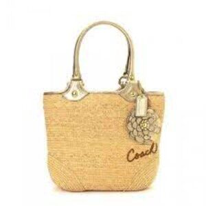 Coach M9088-F13373 Bleecker Straw tote bag